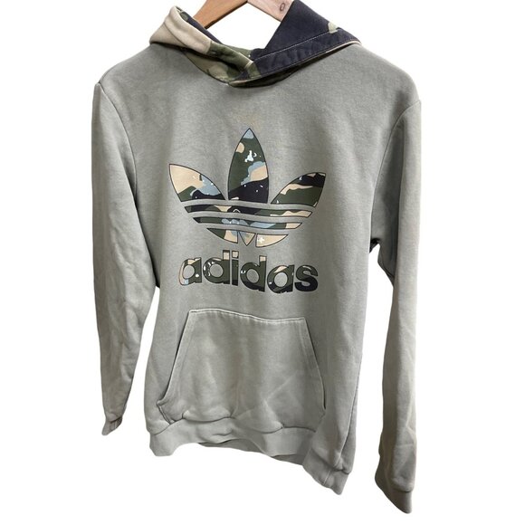 Adidas Mens Camo Hoodie Sweatshirt Orbit Green Size S M - Picture 1 of 5